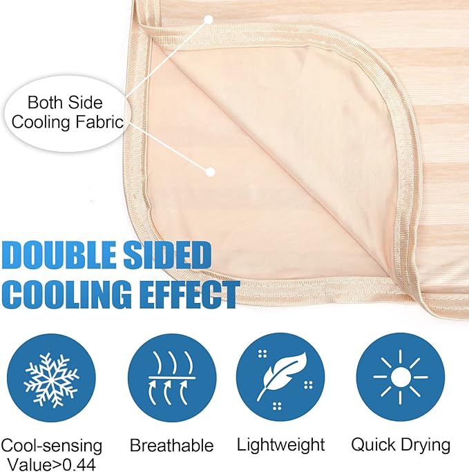 Ailemei Direct Cooling Blanket for Hot Sleepers, Double Sided Cold Effect,Queen Size Lightweight Breathable Summer Large Big Blankets for Bed, Transfer Heat to Keep Body Cool Night Sweats, 90"x90"