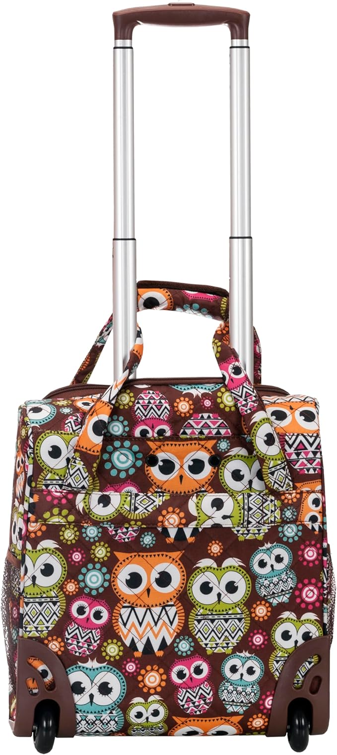 Rockland Melrose Upright Wheeled Underseater Carry-On Luggage, Owl