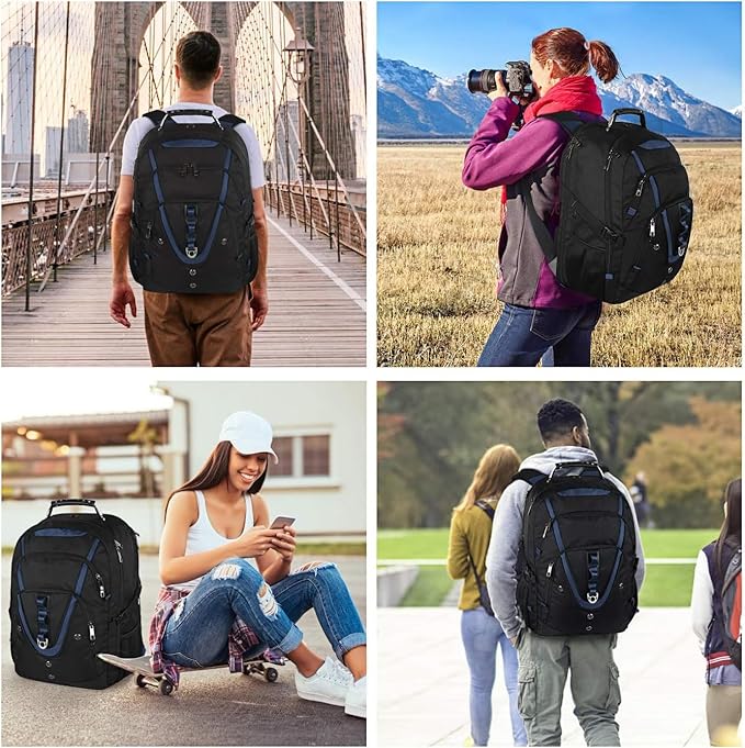 Mogplof 18.4 Laptop Backpack Men Women, 55L-60L Extra Large Laptops Backpack, TSA Friendly Flight Approved and RFID Anti-theft Pocket,Water Resistant Suiltable for Traveling