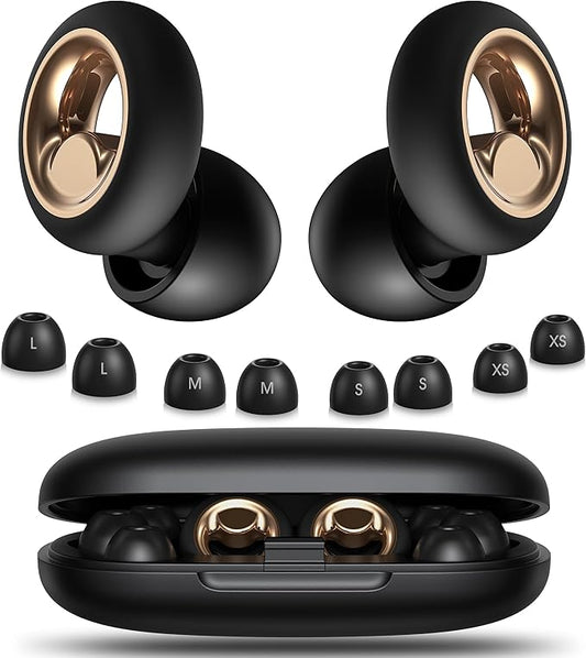 Ear Plugs for Sleeping Noise Cancelling,Soft EarPlugs for Concert,Reusable Ear Plugs for Noise Reduction with 8 EarTips,Silicone Hearing Protectio for Work and Travel(Black)