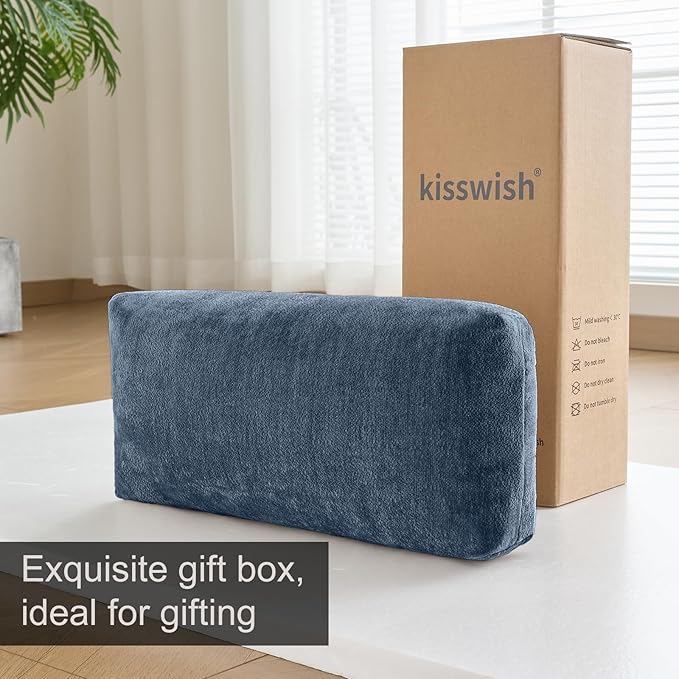 Recliner & Armchair Headrest Pillow - Non-Slip Velvet Cushion for Neck Support & Pain Relief, Navy