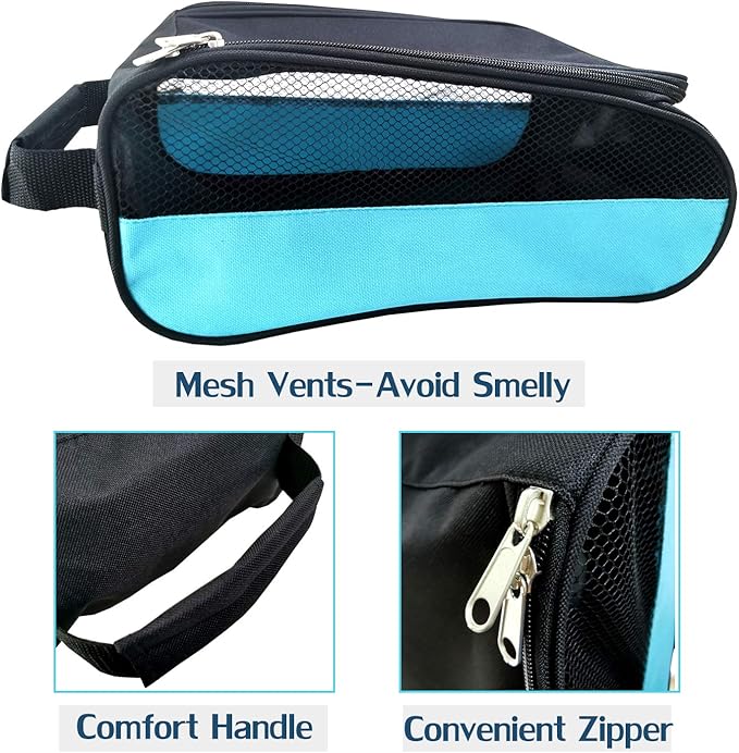 Golf Shoes Bag, Golf Shoe Bag Men, Travel Shoes Bags Zippered Sport Shoes Bag (Sky-Blue)