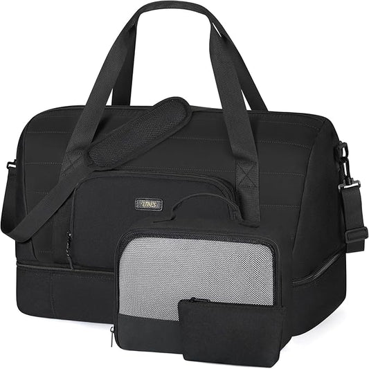 Travel Weekender Bag for Women, 21" Overnight Bag with Shoe Compartment 50L Large Travel Duffel Bag Carry On Tote for Weekend, Overnight, Business Trips, Water Resistant