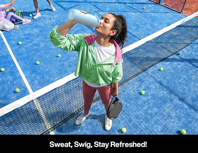 POWCAN 32 oz Insulated Water Bottle with 2-in-1 Straw and Spout Lid, Keep Cold 24H, Leak-Proof, BPA-Free, Double Wall Stainless Steel Water Bottle for Sports, Gym, Travel and School (Moonlight Garden)