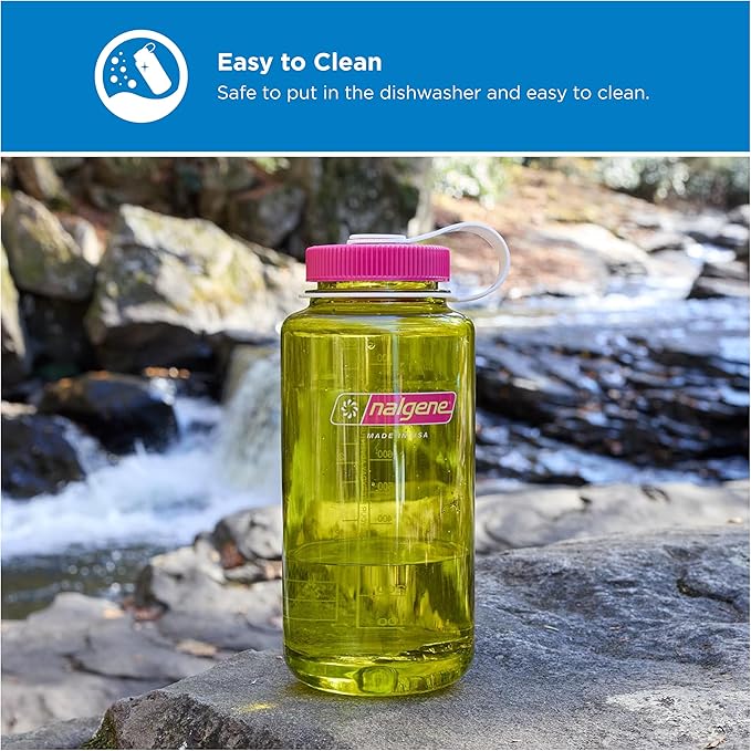 Nalgene 32 oz Wide Mouth Water Bottle | BPA-Free, Durable & Leak Proof, Lightweight Bottle for Hiking & Gym, Work & Travel