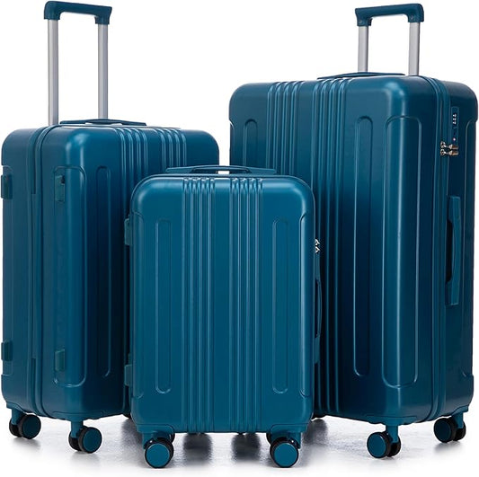 Merax 3 pcs/set in ABS Spinner Wheel Luggage Set, Carry on Suitcase