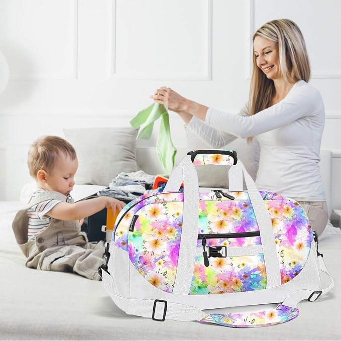 Stumdo Kids Overnighter Duffel Bags for kids, Carry-On Size & Ideal for School Practice or Overnight Travel Weekender Tote for Travel Gym Sport bag for Boys & Girls (11-fhua)