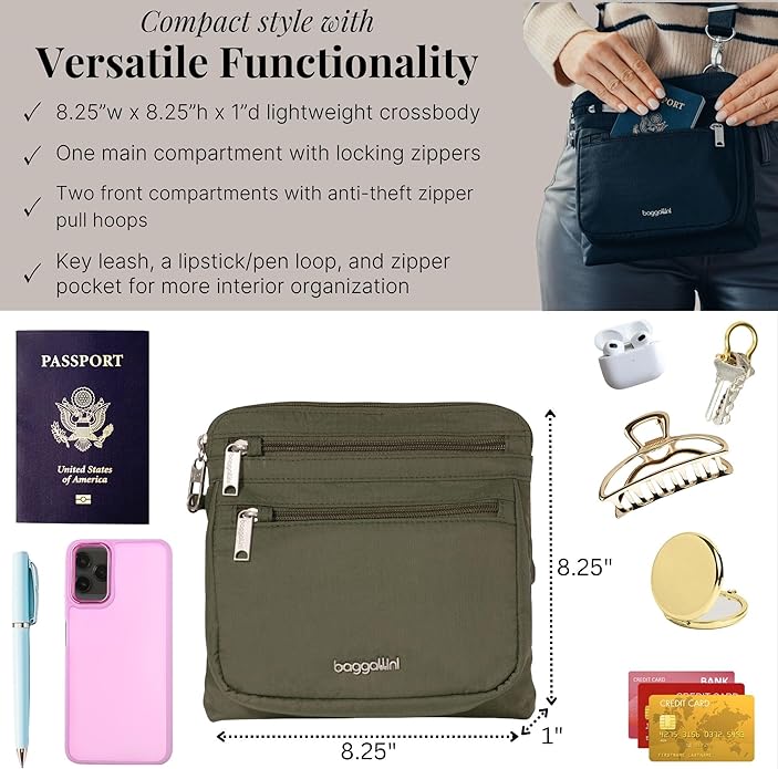 Baggallini womens Securtex Anti-theft Crossbody