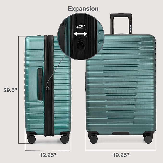 U.S. Traveler Boren Hardside Spinner Luggage With Aluminum Handle, Teal, 3-Piece Set