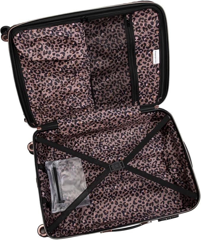 It Luggage Glitzy 31" Hardside Checked 8 Wheel Expandable Spinner, Metallic Rose Gold