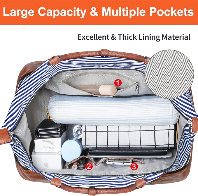 IBFUN Weekender Bags for Women, 21" Weekender Travel Bag, Travel Duffle Bag with Shoe Compartment Carry on Overnight Duffel Bag for Weekend Travel Business Trip