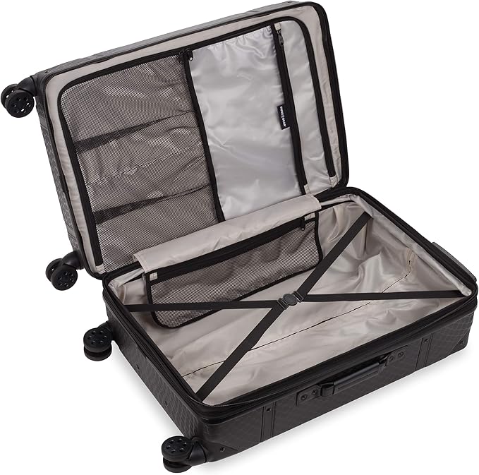 SwissGear 7739 Hardside Luggage Trunk with Spinner Wheels, Black, Checked-Large 26-Inch