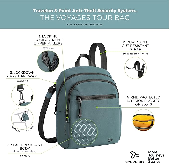 Travelon Unisex Adult Travelon Anti-theft the Voyages Tour Bag