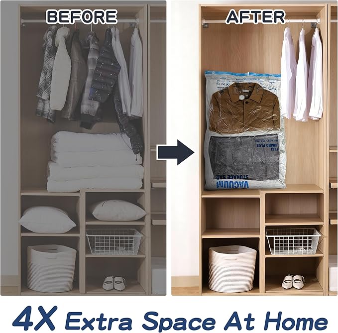 XXL Jumbo Vacuum Storage Bags, 47''X35'' Extra Large Space Bags for Blanket, Bedding, Comforters (4-XXL)