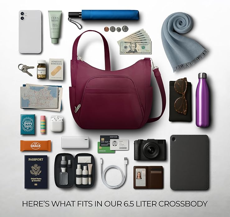 Travelon Anti-theft Classic Crossbody Bucket Bag | Anti-theft
