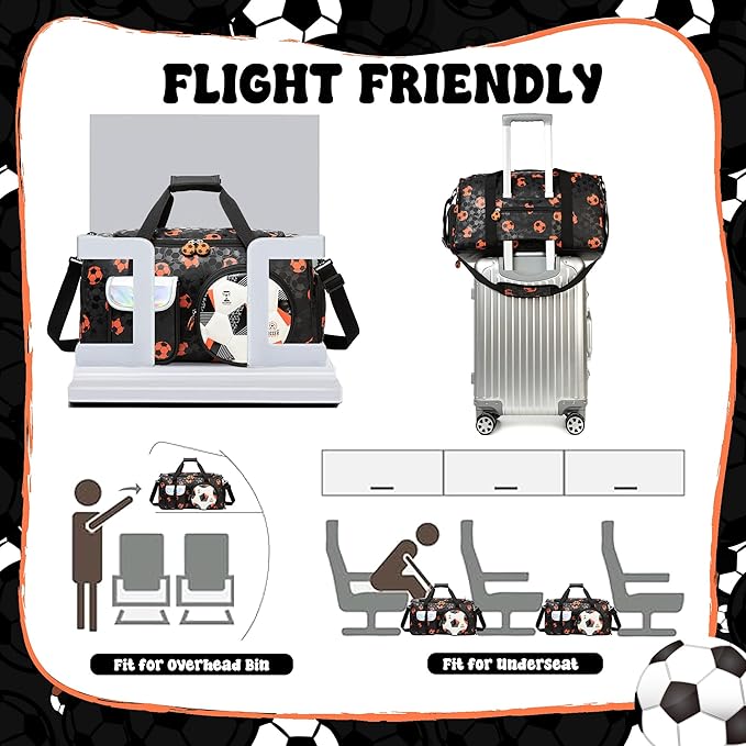 Kids Duffle Bag Boys Travel Bag for Kids Overnight Sports Bags for Boys Weekender Gym Soccer Bags for Boy with Shoe Compartment