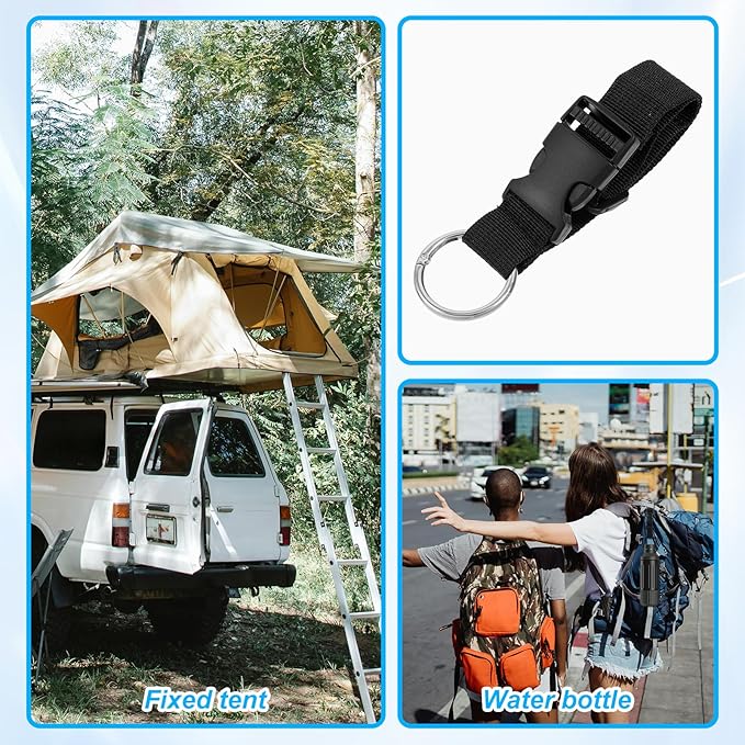 2 Pcs Add a Bag Strap for Suitcase Adjustable Suitcase Belt Jacket Holder Jacket Gripper Travel Belt Add Bag Handbag Clip Travel Accessories for Connecting Your Luggage Jacket (Black)