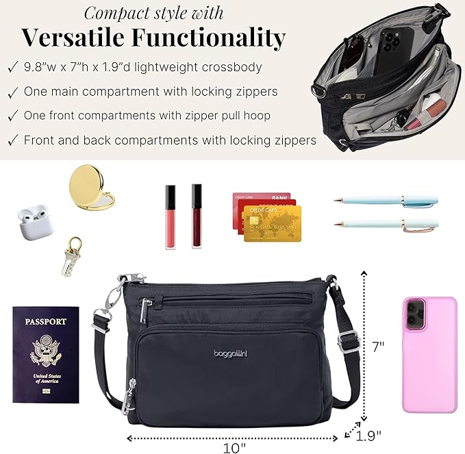 Baggallini Securtex Anti-Theft Keepsake Crossbody