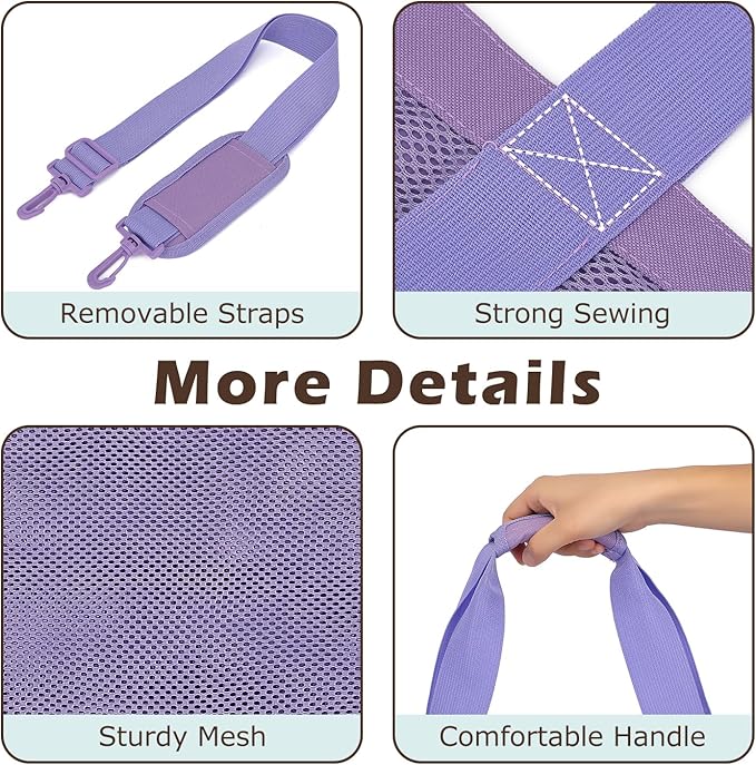 Fammart Mesh Beach Bag, Large Beach Tote with Zipper Pocket, Toys Pool Bag for Family Travel Vacation Cruise Essentials
