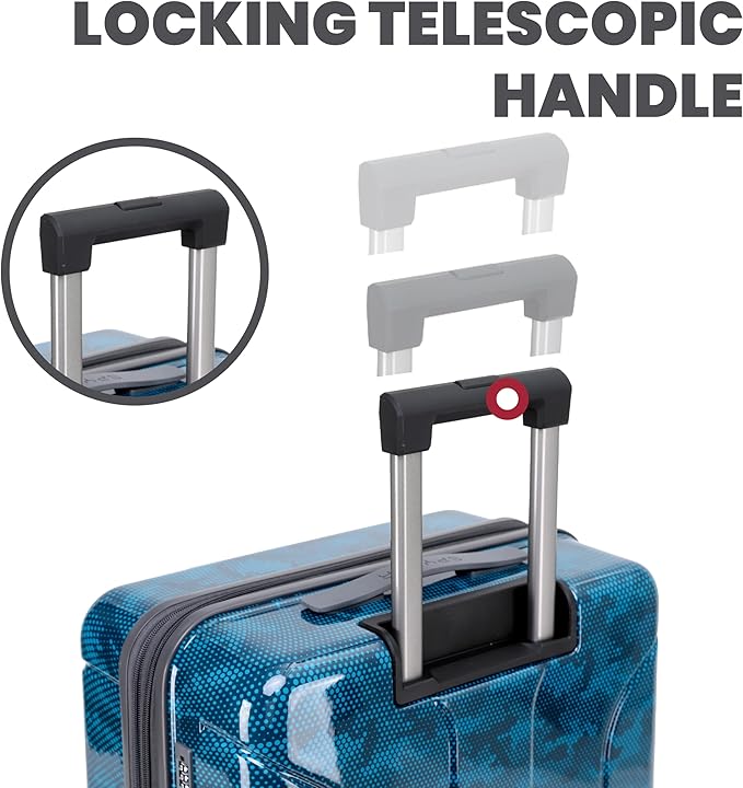 Spyder Matrix 29 Inch Large Checked Luggage Expandable Hardside Upright Suitcase with 360° Spinner Wheels, TSA Approved Lock, Blue