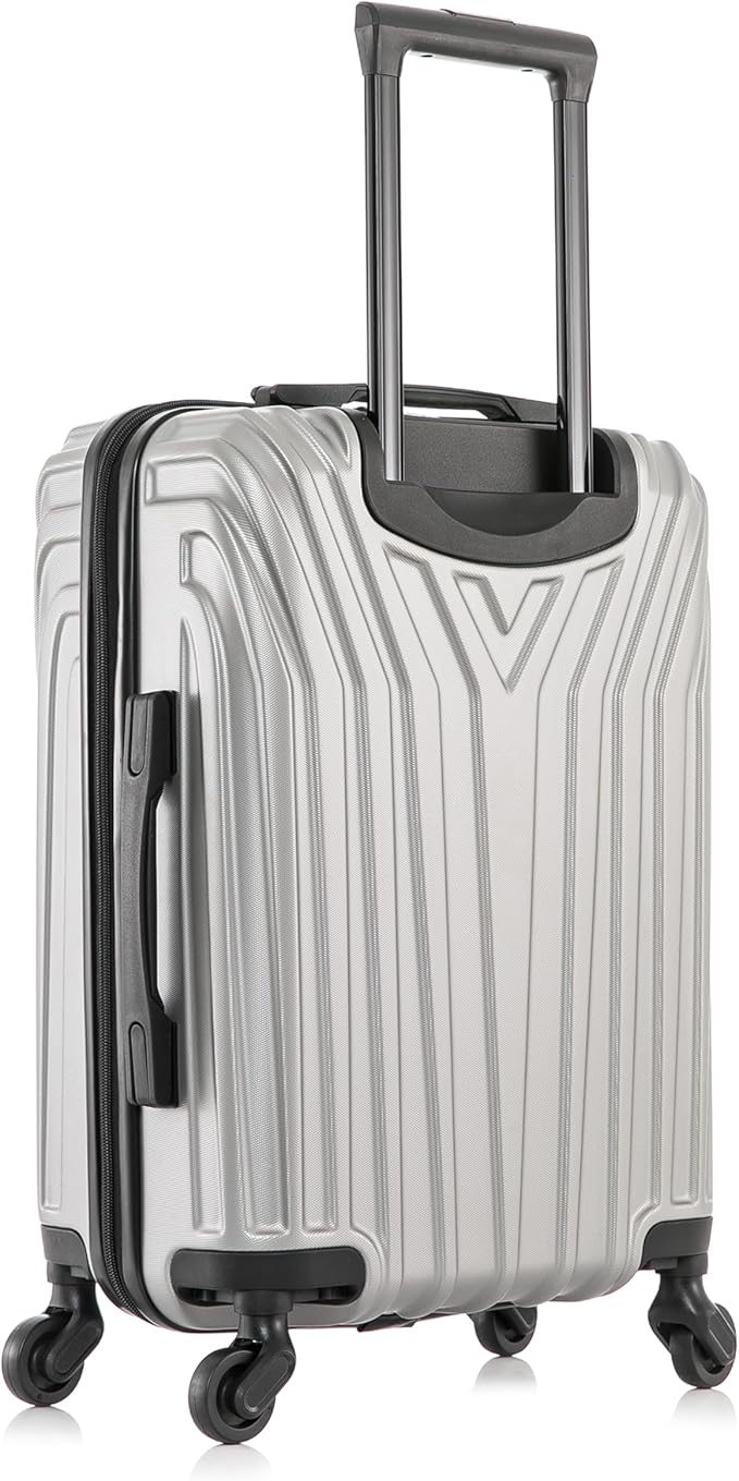 InUSA VASTY Luggage with Spinner Wheels | Durable Lightweight Hardshell Suitcase, Travel Bag with Handle and Trolley, 20-Inch Carry On Small Luggage | Grey