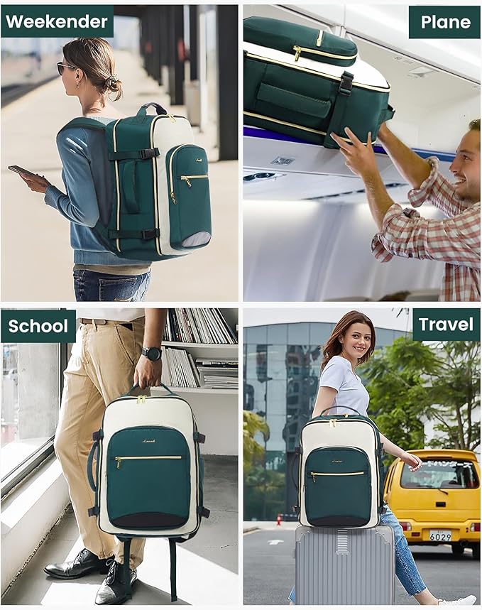 LOVEVOOK 40L Travel Backpack for Women & Men, Airline Approved Carry On Luggage with 3 Packing Cubes, TSA Overnight Bags, Waterproof Personal Item Bag, Weekender Essentials Backpacks fits 17" Laptop