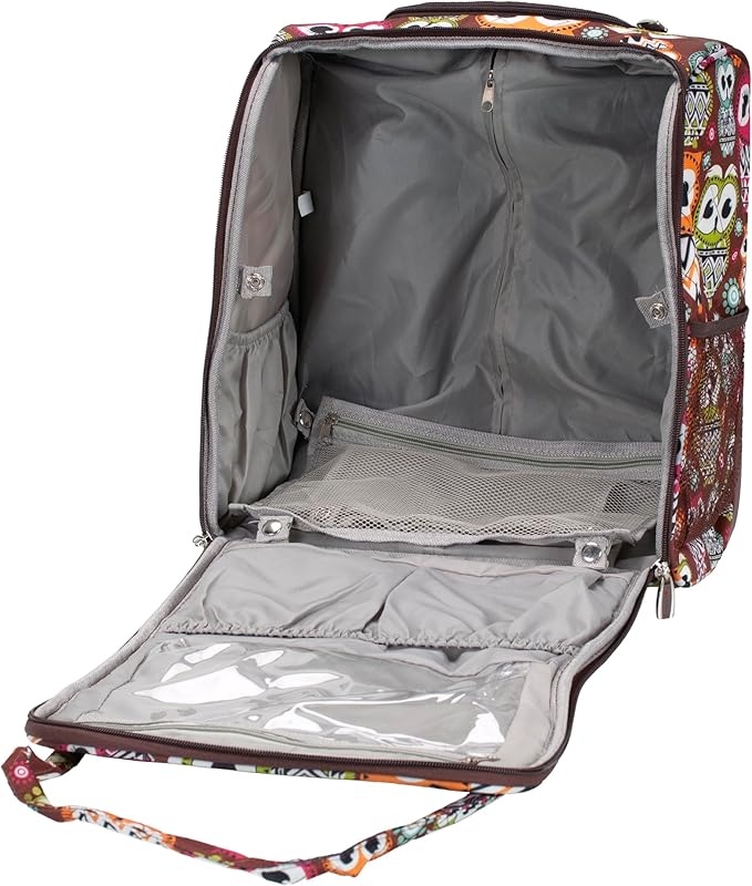 Rockland Melrose Upright Wheeled Underseater Carry-On Luggage, Owl