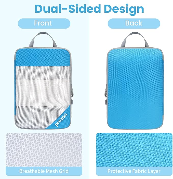 Compression Packing Cubes for Travel, Lightweight Vacation Travel Essentials, Travel Accessories for Suitcase Organizer Bags Set, Durable Luggage Organizer
