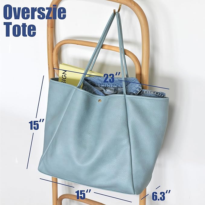 Oversize Pu Leather Tote Women Weekender Bag Shopper Handbag Travel Purse