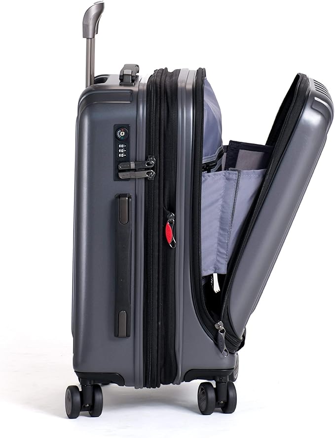 DELSEY PARIS Titanium Hardside Expandable Luggage with Spinner Wheels Carry-On Luggage, Graphite, Carry-On 19 Inch