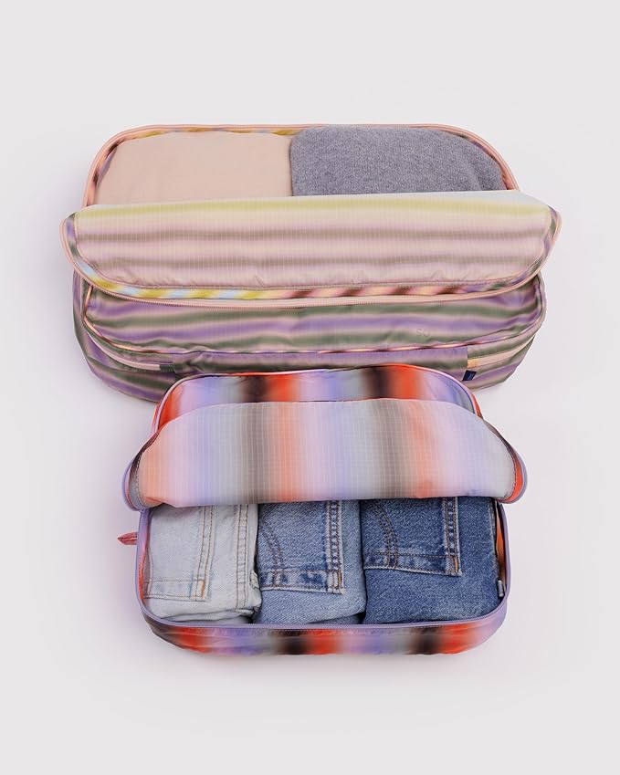 BAGGU Large Packing Cube Set - Gradient Stripes