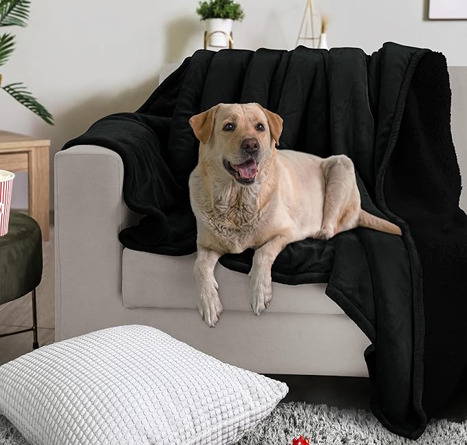 Utopia Bedding Sherpa Blanket Twin Size (Black, 60x80 Inches) - Soft Lightweight Plush Fleece Reversible Winter Blanket for Bed, Sofa, Couch, Camping and Travel