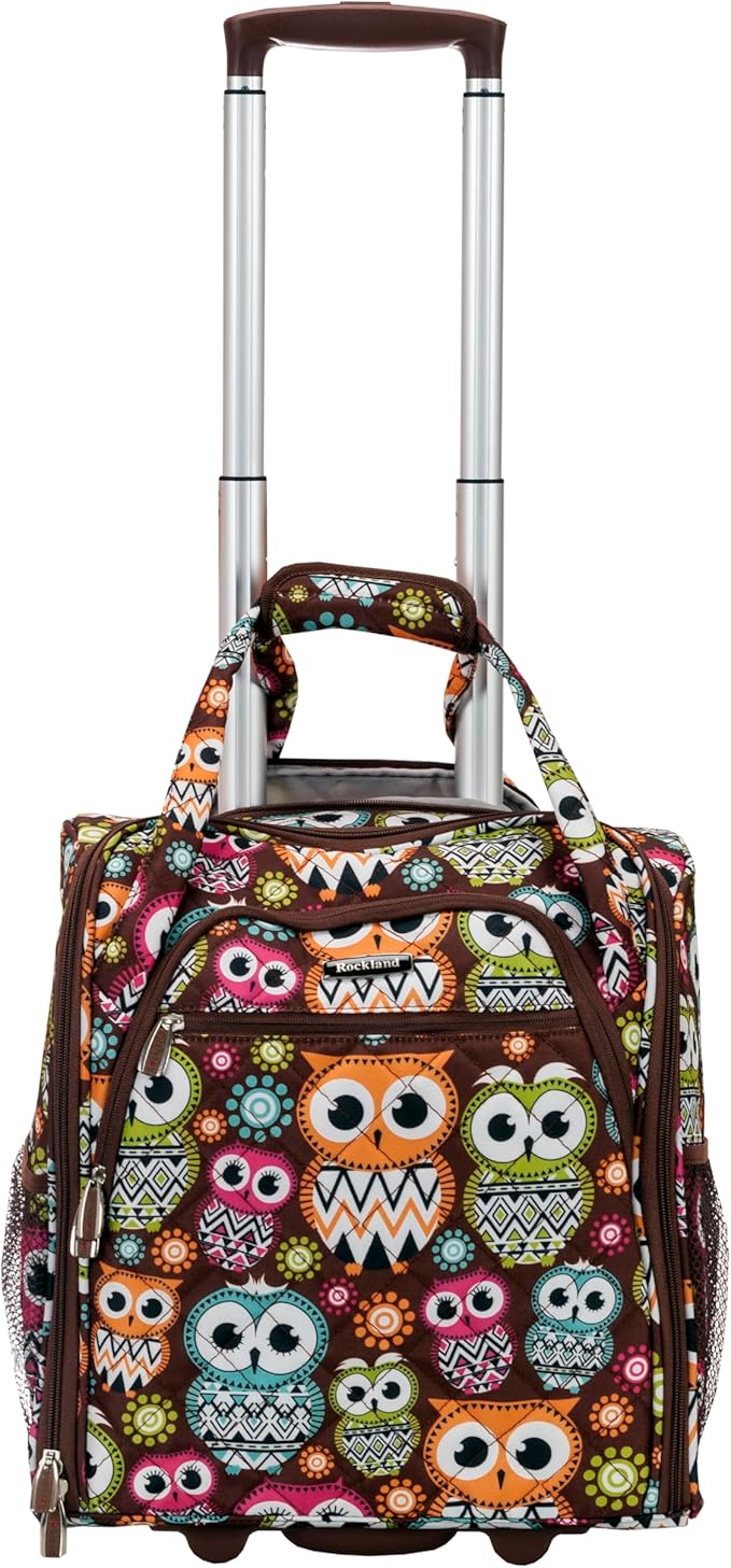 Rockland Melrose Upright Wheeled Underseater Carry-On Luggage, Owl