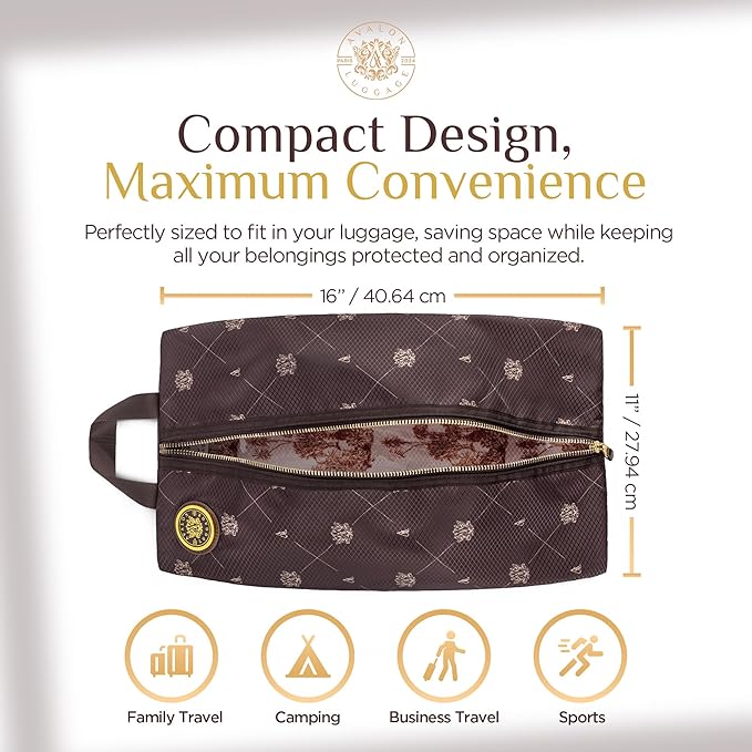 Shoe Bags for Travel - Footwear Organizer for Suitcases, Gym, Work Trips | Signature Edition (Brown Premium)