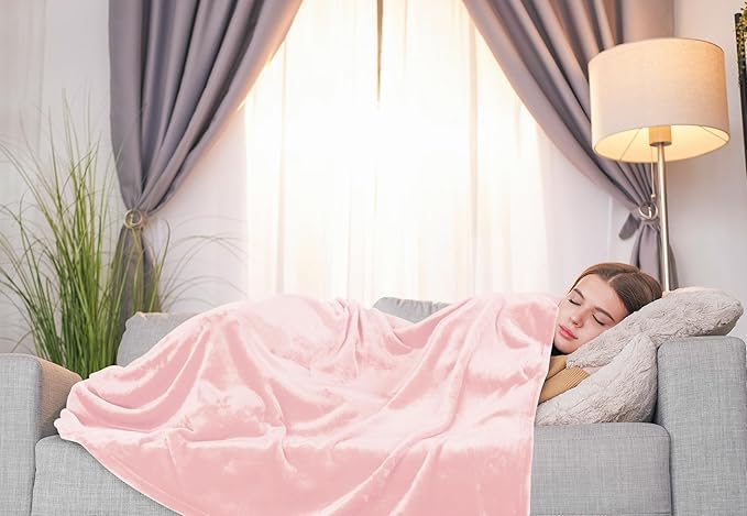 Utopia Bedding Fleece Blanket Throw Size Pink 300GSM Luxury Anti-Static Fuzzy Soft Microfiber Blanket for Couch, Sofa and Bed (50x60 Inch)