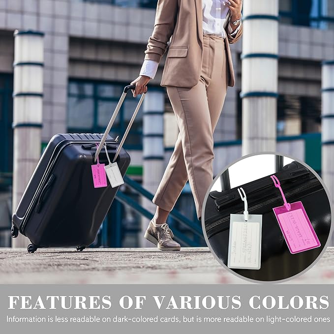 50 Pack Luggage Tags for Suitcases, Airplane Travel Essentials for Flying, International Travel Must Haves, and Luggage Accessories by Sodsay