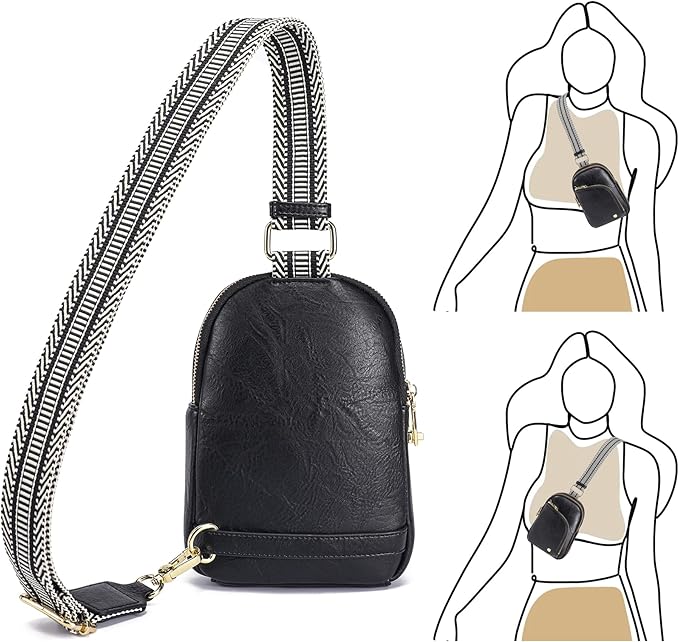 INICAT RFID Blocking Sling Bag, Anti Theft Crossbody Bag for Women, Travel Fanny Pack Style Purse, Vegan Leather
