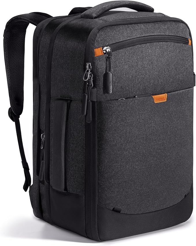 Inateck 17-20L Expandable Carry on Travel Laptop Backpack for Airline Approved, Splash-resistant 3-Way Cabin Luggage for Low-cost/Budget Airlines, Compatible with 14-Inch Laptops, Black