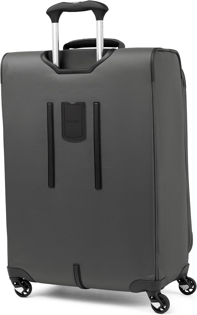 Travelpro Maxlite 5 Softside Expandable Luggage with 4 Spinner Wheels, Lightweight Suitcase, Men and Women, Shadow Grey, Checked-Medium 25-Inch