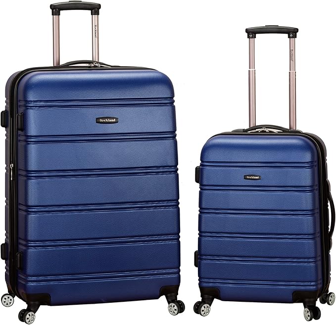 Rockland Melbourne Hardside Expandable Spinner Wheel Luggage, Blue, 2 Piece (20"/28")
