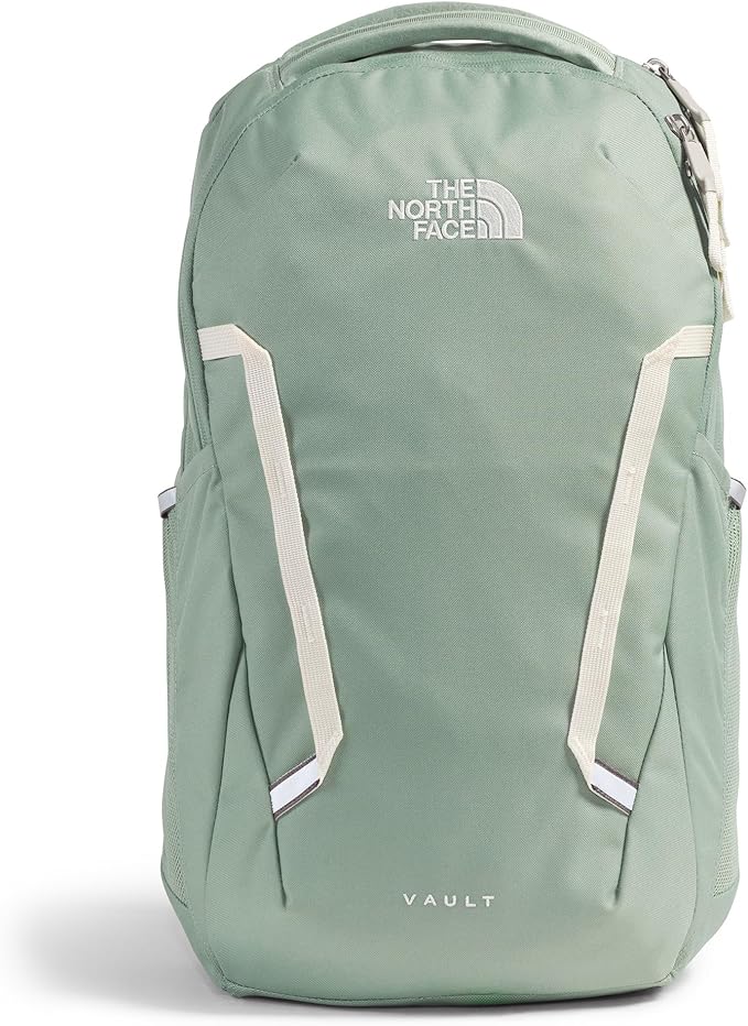 The North Face Women's Vault Everyday Laptop Backpack - Commuter Travel Bag, Water-Repellent, Spacious Main Compartment, Slate Moss/White Dune, One Size