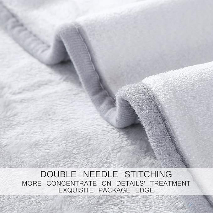 Soft Queen Size Blanket All Season Warm Fuzzy Microplush Lightweight Thermal Fleece Blankets for Couch Bed Sofa,90x90 Inches,Gray