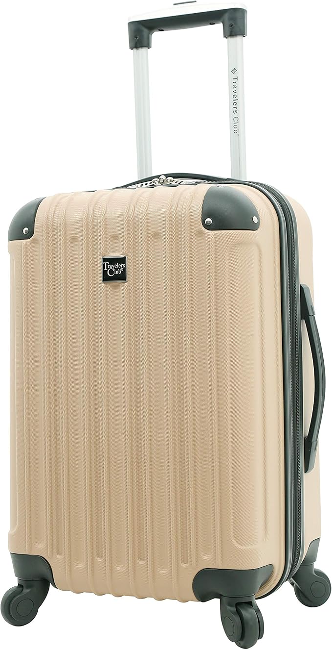 Travelers Club Midtown Hardside 4-Piece Luggage Travel Set, Tan