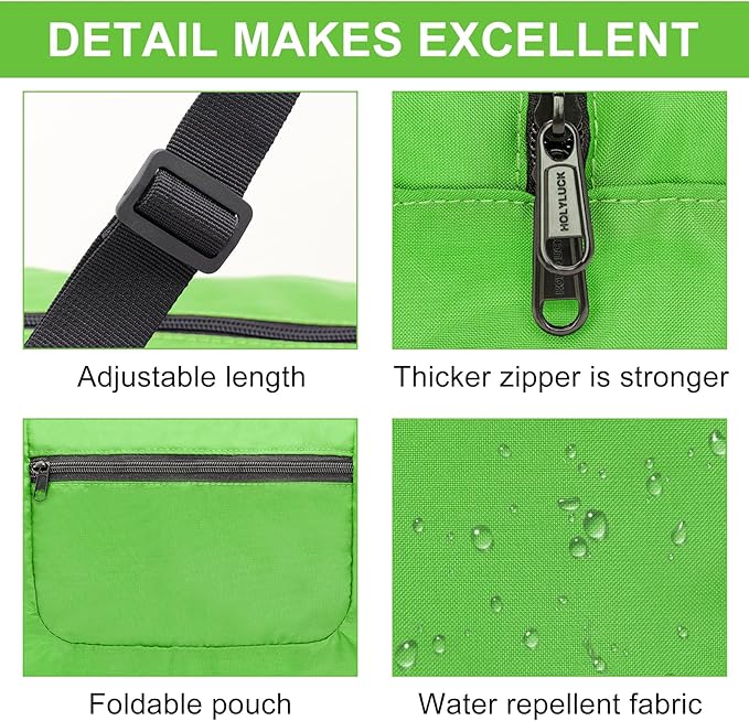 Foldable Travel Duffel Bag For Women & Men Luggage Great for Gym (Green)