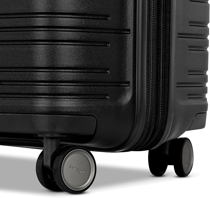 Samsonite Elevation Plus - Carry-On Hardside Luggage - Scratch Resistant Polypropylene Shell, RightHeight™ Adjustable Handle, Integrated AirTag Holder, TSA Lock, WetPak™ Compartment - Triple Black