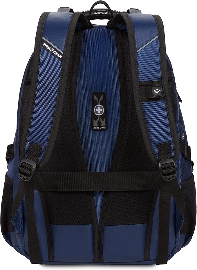 SWISSGEAR 1900 ScanSmart TSA Laptop Backpack Fits 17 Inch Laptop with RFID Protection and Tablet Pocket, Navy Ballistic, 19-Inch