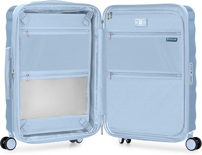 Traveler's Choice Edinburgh II Hardside Spinner Luggage, TSA Lock, Blue, 3 Piece Set (21/25/29)