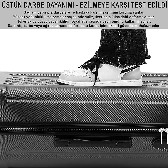 3 Piece ABS Luggage Set – Lightweight Suitcases with Spinner Wheels – 3 Different Sizes – TSA Lock – Hard Shell Travel Luggage for Men & Women