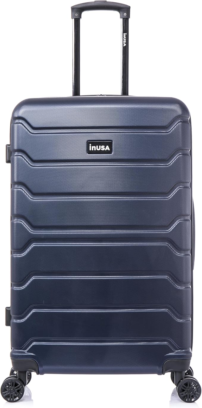 InUSA TREND Luggage with Spinner Wheels | Durable Lightweight Hardside Suitcase Travel bag with Handle and Trolley 28-Inch Large Checked luggage | Blue