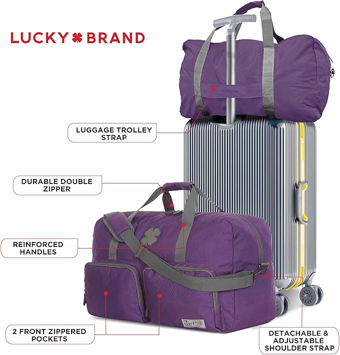 Lucky Travel Duffel Bags 65L, Gym Bag, Travel Bag & Large Duffle Bag for Men, Foldable Overnight Weekender Bags for Women & Men with Adjustable Shoulder Strap,